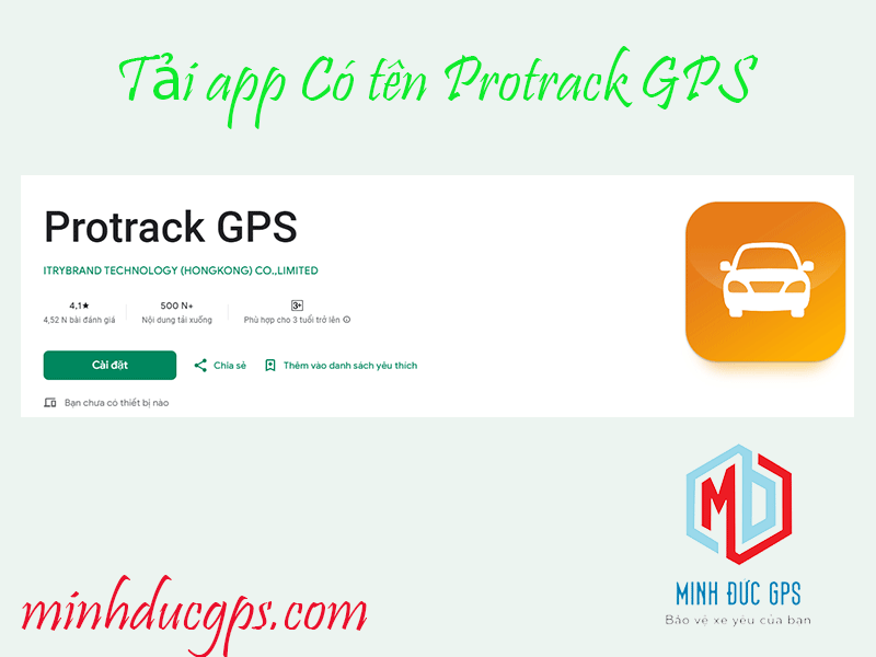 Tìm kiếm phần mềm có tên là Protrack GPS