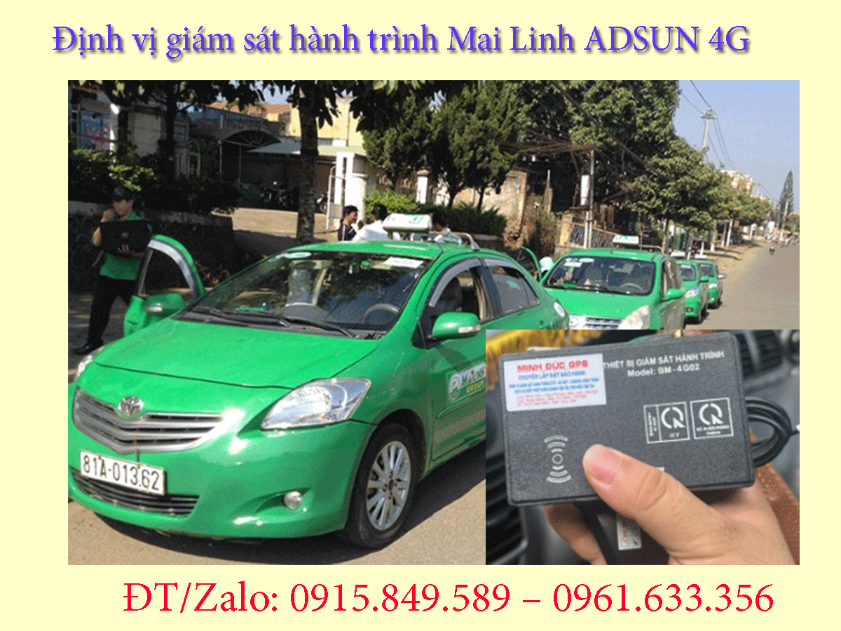 Giám sát hành trình Mai linh - Định vị taxi Adsun 4G mới nhất